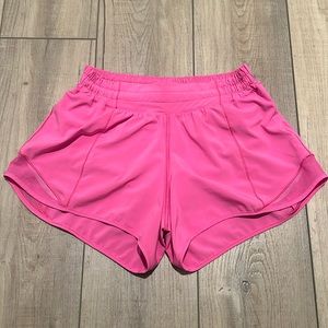 Lululemon hotty hot high rise sonic pink shorts